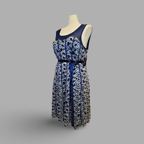 Unbranded Dresses & Skirts - Elegant Navy and White Embroidered Dress By Candlelight Women's Fairycore Formal